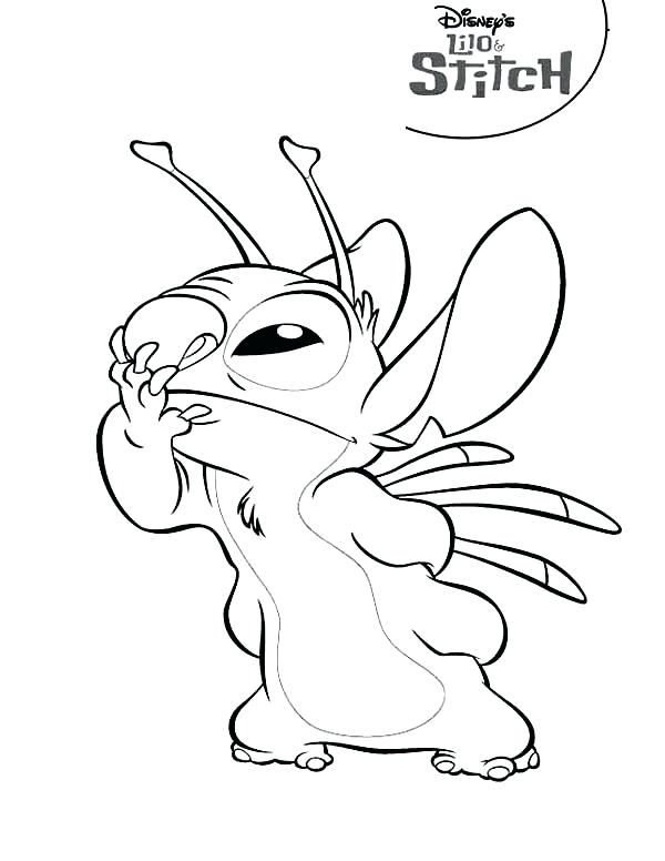 600x776 Stitch Smelling Something Good In Lilo Stitch Coloring Page Free
