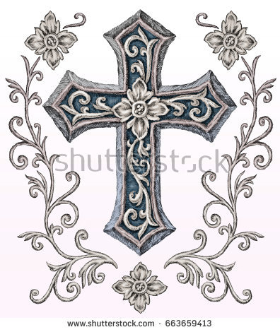 396x470 Collection Of Cross Drawing High Quality, Free Cliparts