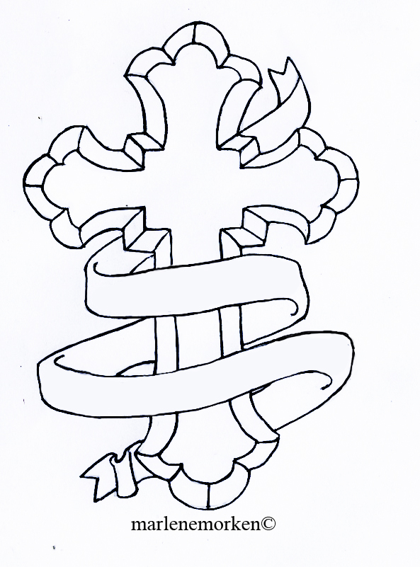 593x801 Collection Of Cross Tattoo Designs