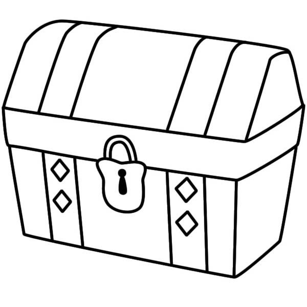 600x600 A Simple Drawing Of Locked Treasure Chest Coloring Page Sunday