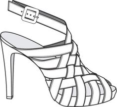 236x216 Footwear Tech Sketch Simple Two Strap Sketching