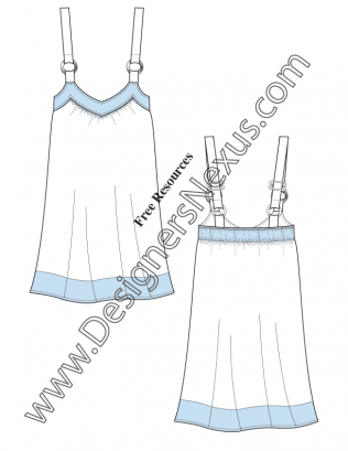 316x409 Ring Strap V Neck Dress V23 Fashion Technical Drawing