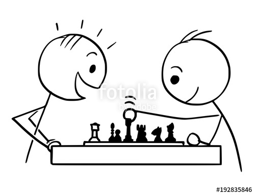 500x383 Cartoon Stick Man Drawing Conceptual Illustration Of Two Men