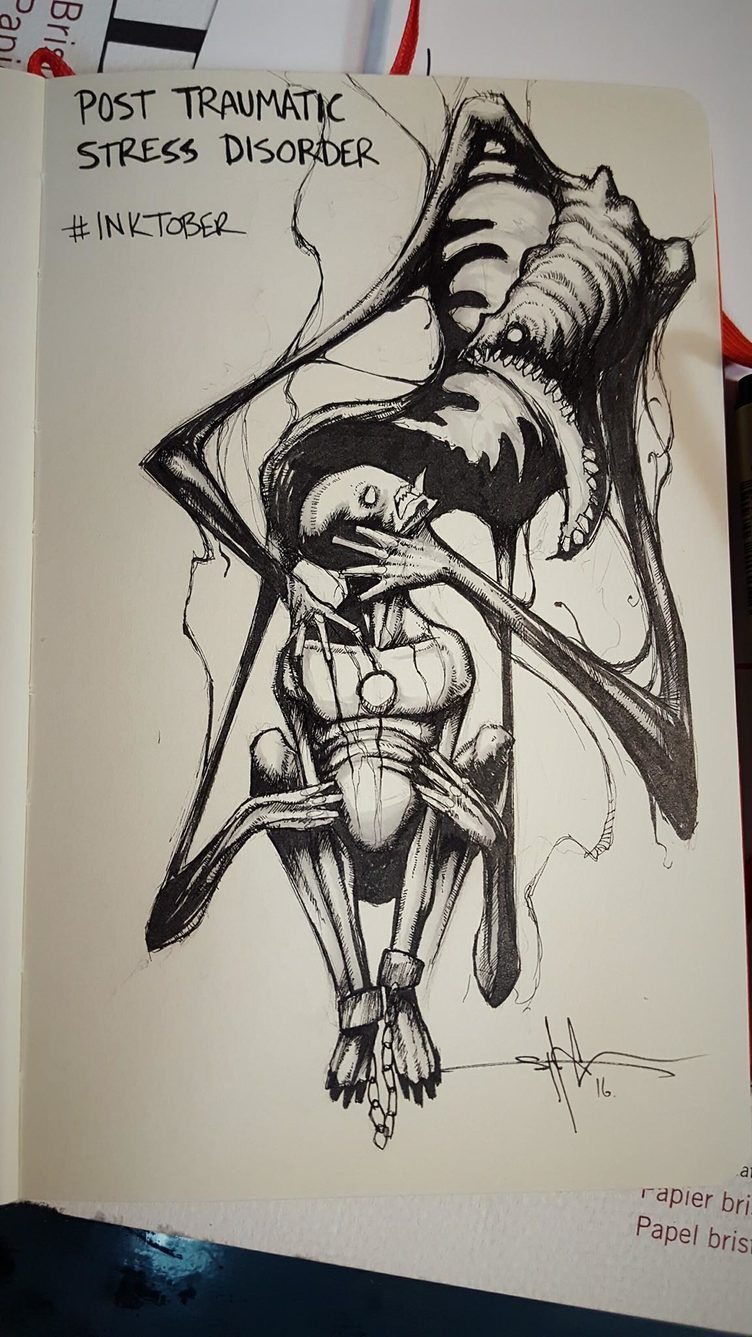 752x1337 These Dark Drawings Capture The Struggle That Comes With Different