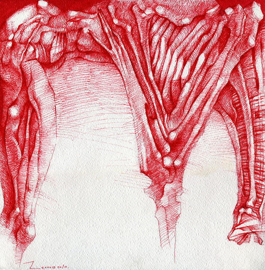 885x900 The Forced Adjustment Of The Subconscious Meat Drawing By Lexxx Gorlov