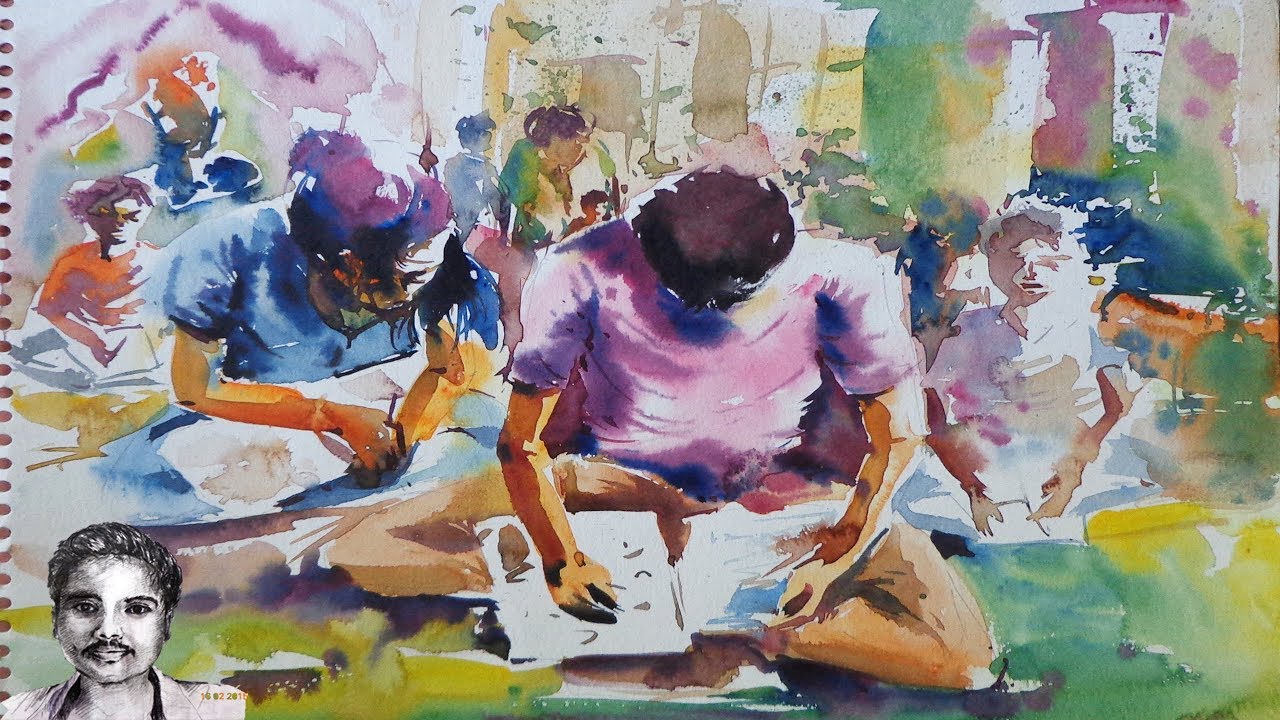 1280x720 Watercolor Painting Landscape Subject For Drawing Competition