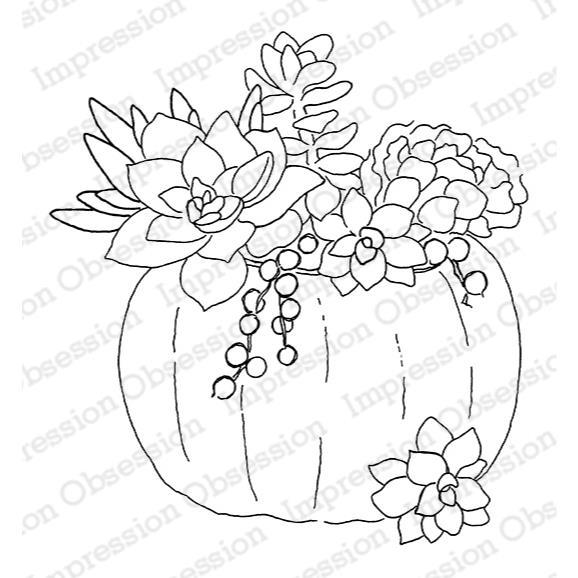 578x578 Impression Obsession Cling Stamps, Succulent Pumpkin