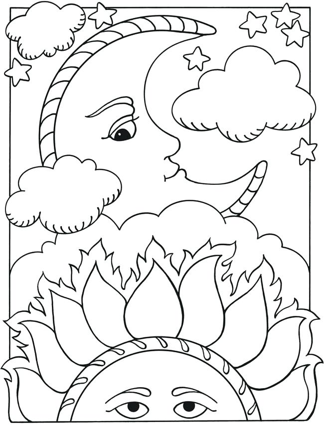650x853 Moon And Stars Sheets Lets Color Together Sun Moon And Stars