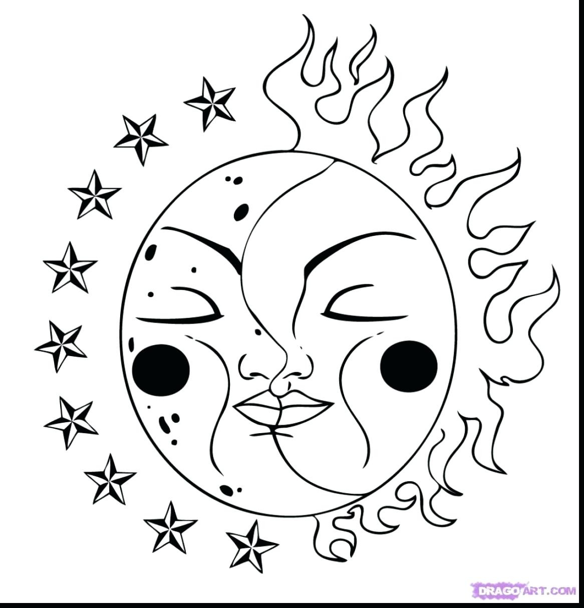 1166x1214 Sun Moon And Stars Drawing 36 Coloring Pages 8