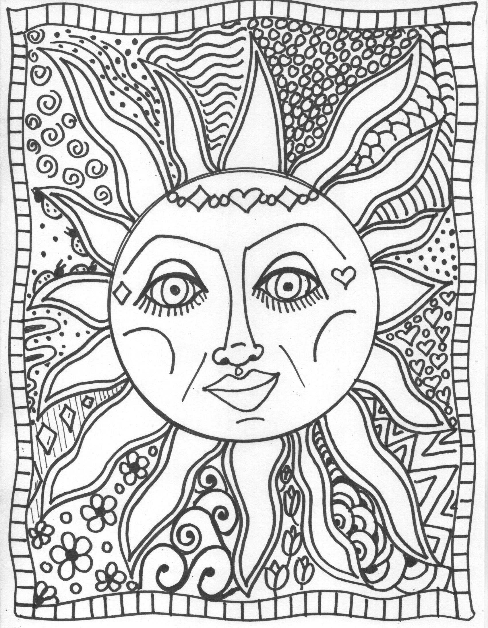 1700x2190 Trippy Sun Drawing 12 Moon Drawings