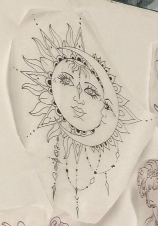 518x741 Sun And Moon Bohemian Tattoo Cover For The One On My Shoulder