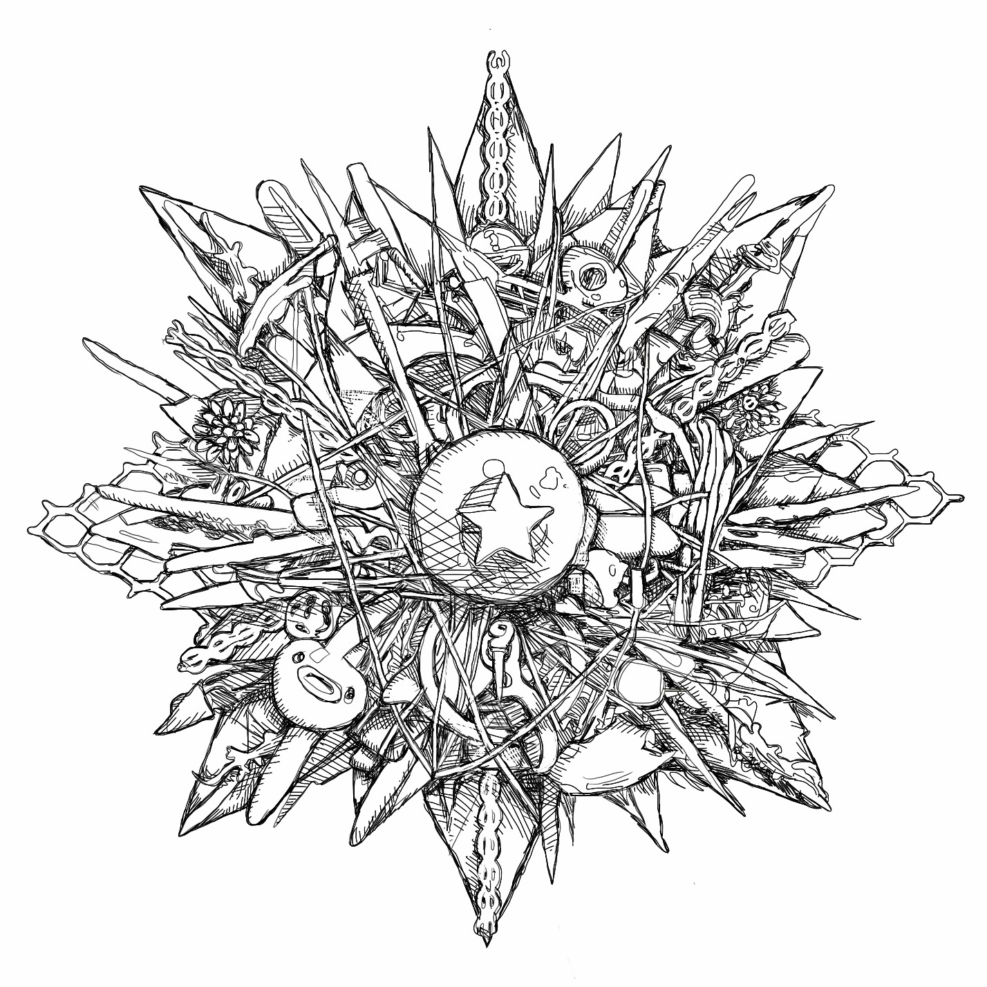 1428x1428 Sunday Morning (Drawing Study) Erik T Ritter Art