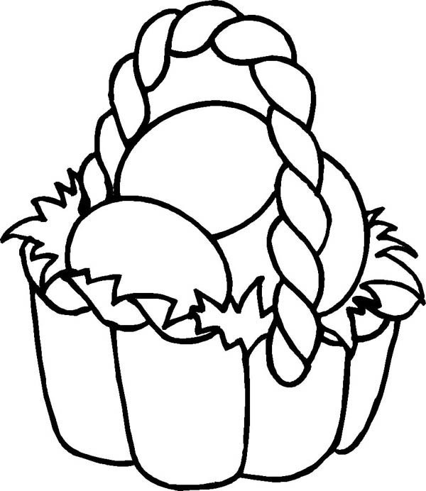 600x692 Drawing Easter Basket Fill With Eggs Coloring Page Batch Coloring