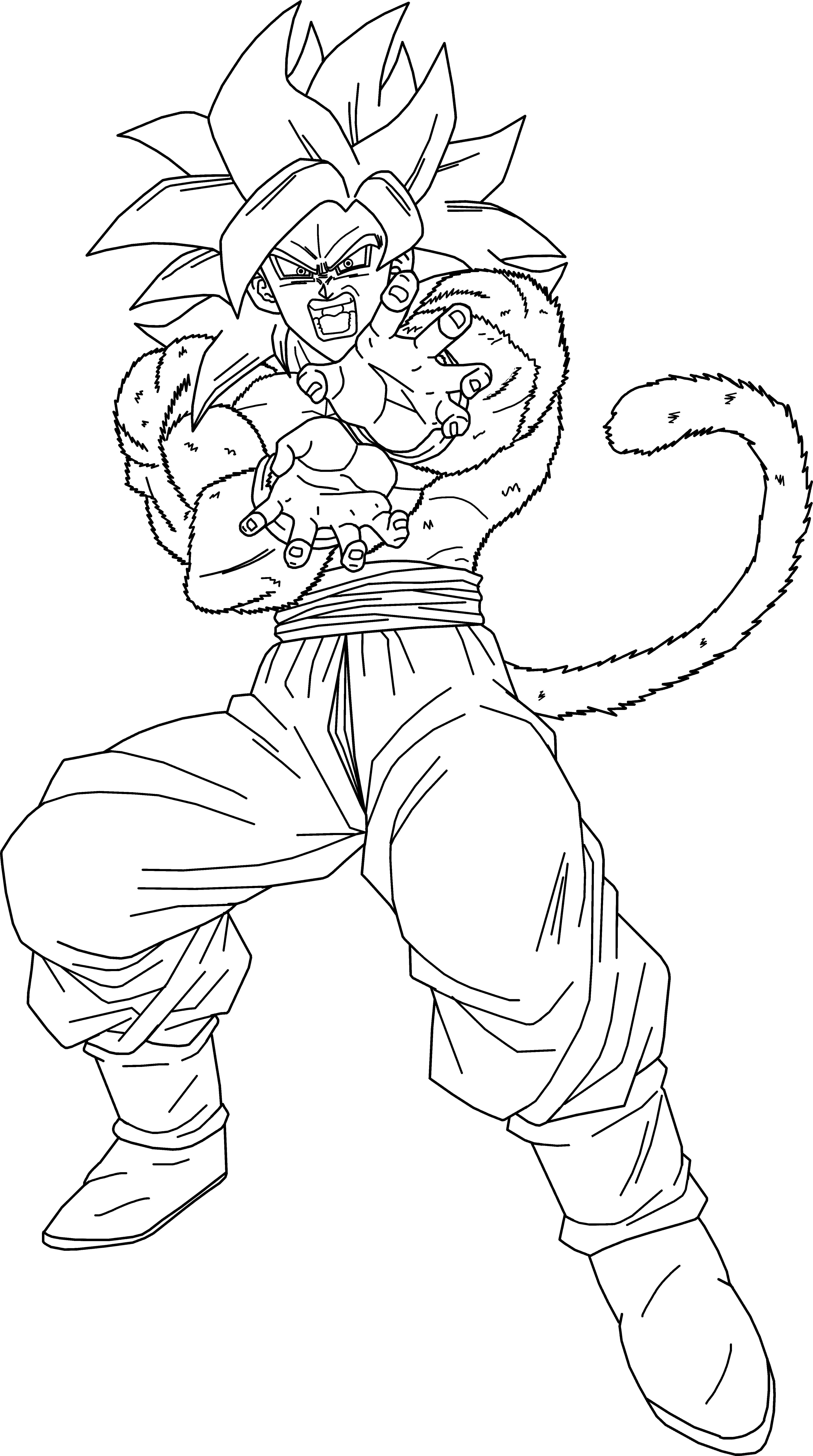 4303x7705 How To Draw Goku Super Saiyan 4 Ssj4 Youtube Cool Drawings