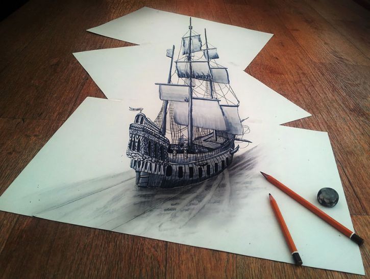 725x548 Super Cool Pencil Drawings That Look Like 3d