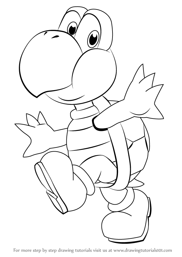 597x844 Learn How To Draw Koopa Troopa From Super Mario (Super Mario) Step