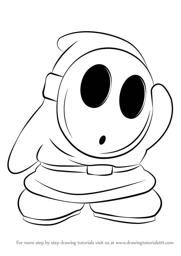 599x846 Learn How To Draw Shy Guy From Super Mario (Super Mario) Step By