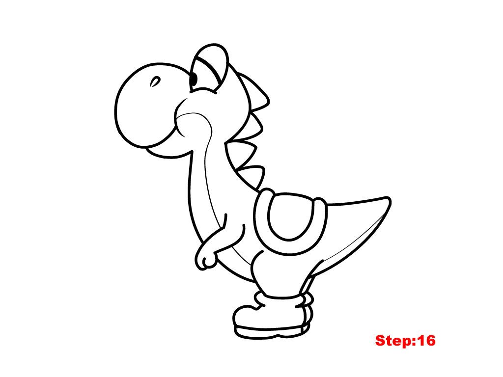 1024x768 How To Draw Classic Yoshi From Super Mario Bros How To Draw