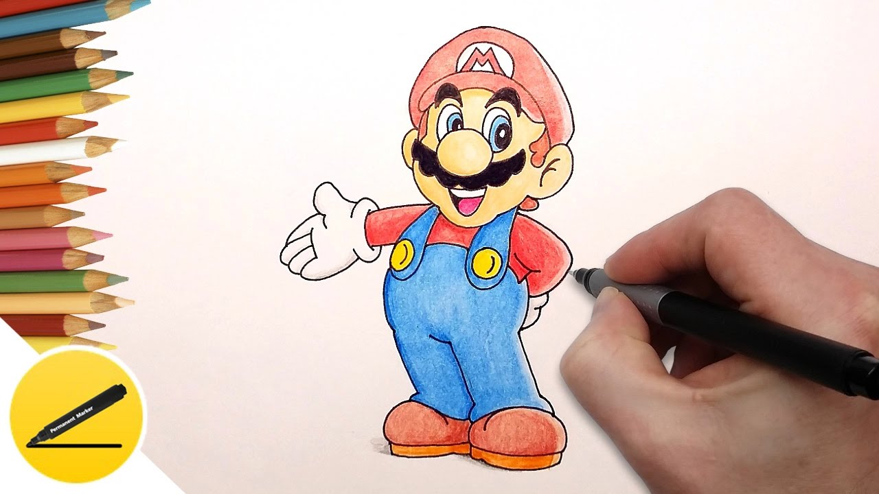 1280x720 How To Draw Super Mario Step By Step (Nintendo Games)