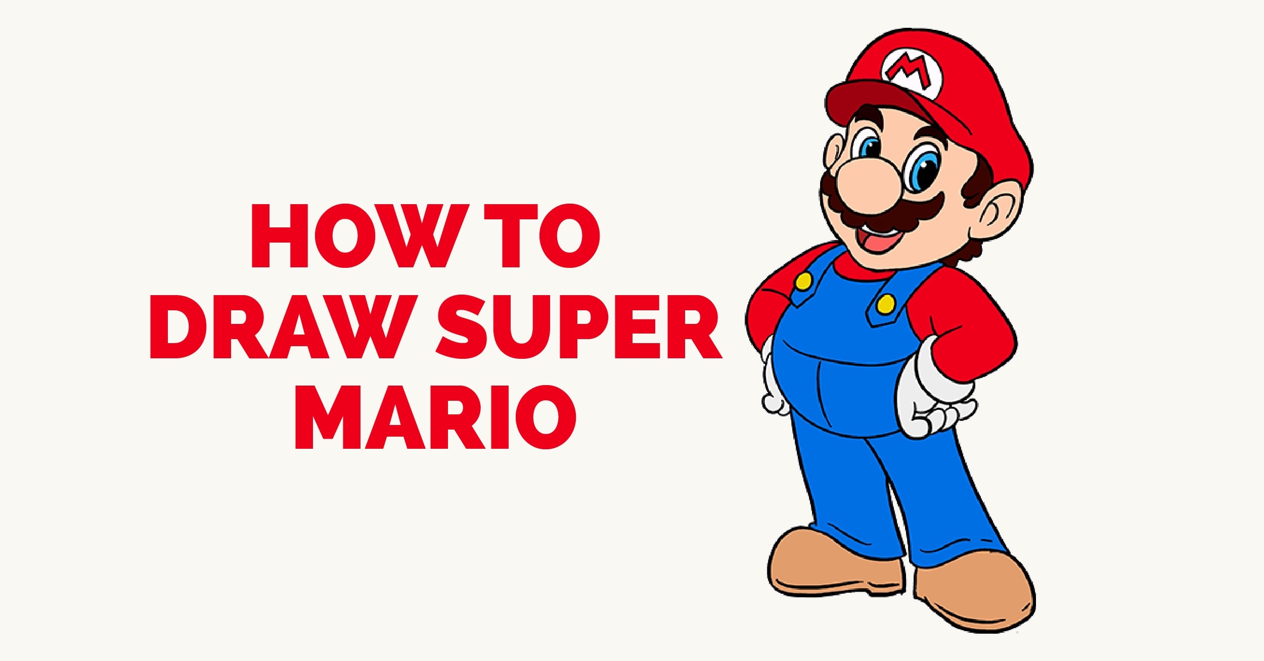2500x1308 How To Draw Super Mario In A Few Easy Steps Easy Drawing Guides