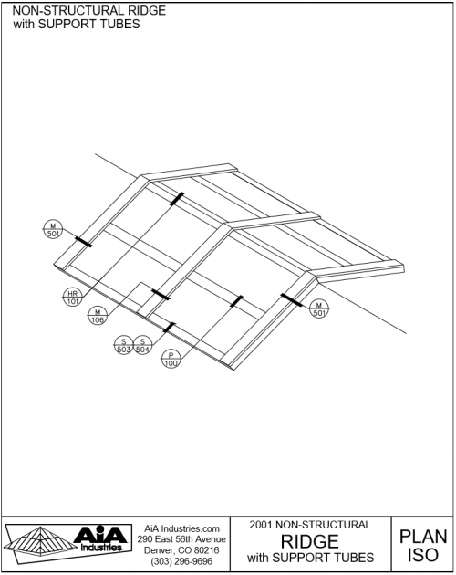 500x630 Non Structural Ridge Skylights Detailed Drawings Aia Industries