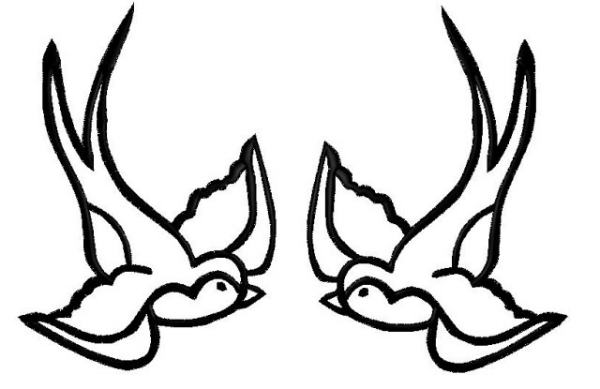 600x389 Collection Of Swallow Outline Drawing High Quality, Free