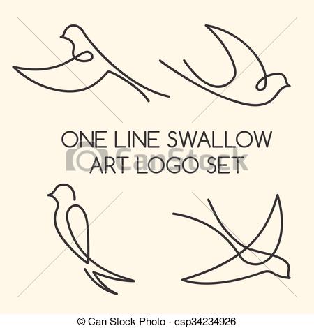 450x470 Collection Of Swallow Line Drawing High Quality, Free