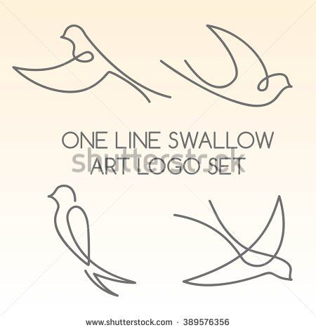 450x470 One Line Bird Drawing