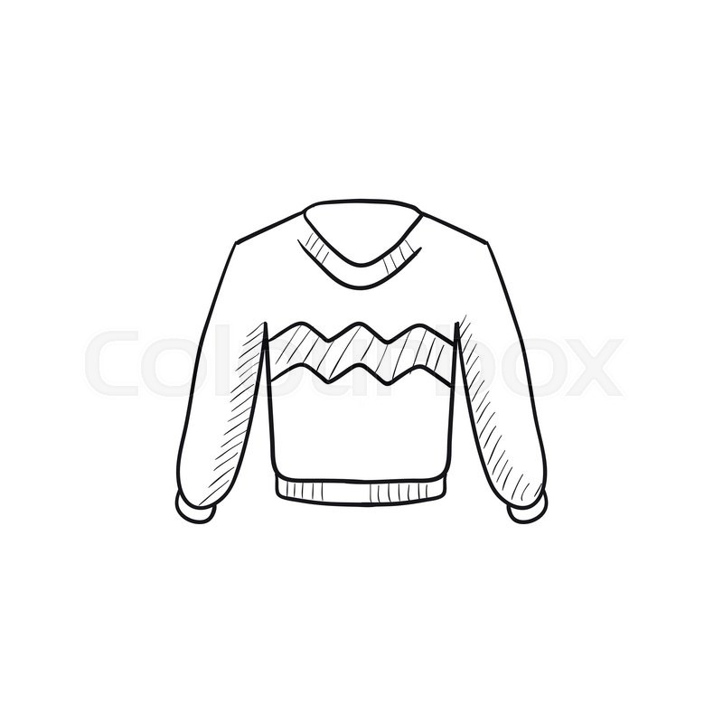800x800 Sweater Vector Sketch Icon Isolated On Background. Hand Drawn