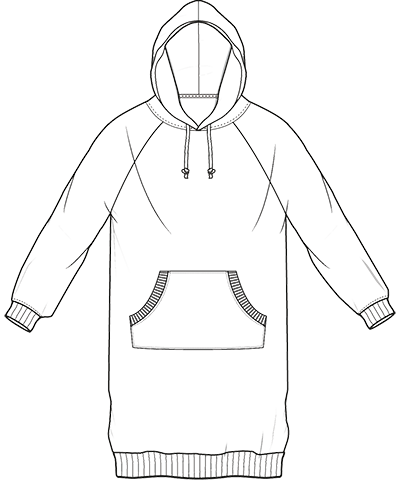 400x495 Collection Of Oversized Dress Technical Drawing High Quality