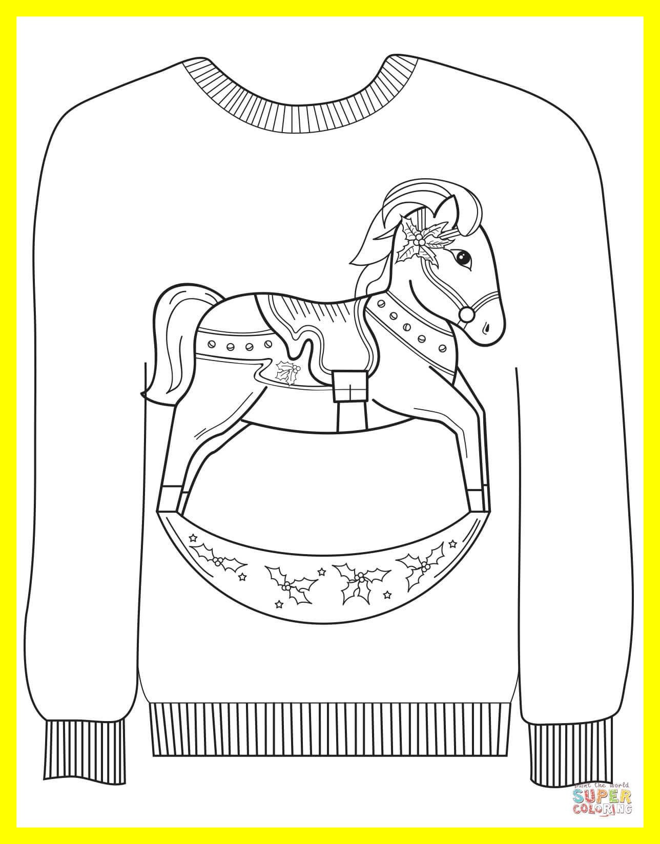 1288x1648 Unbelievable Christmas Ugly Sweater With A Rocking Horse Motif