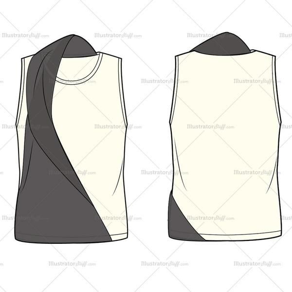 600x600 Women's Asymmetrical Sweater Fashion Flat Template Fashion Flats