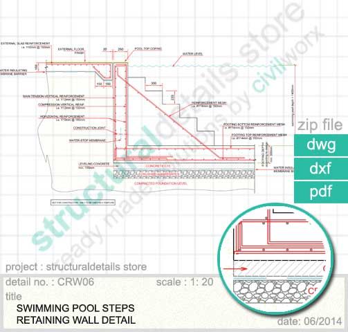 503x480 Swimming Pool Steps Retaining Wall Detail. Detail Of Standard