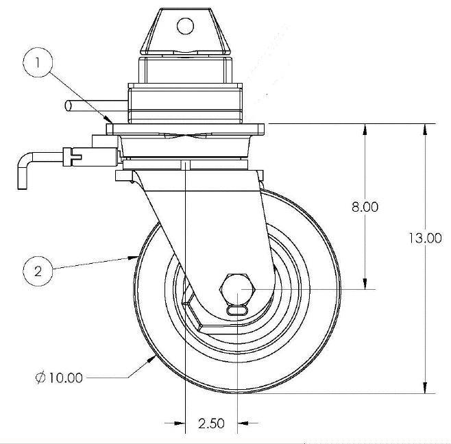 658x648 18.000 Kg Iso Container Corner Castor Set Of 4 Swivel Castors