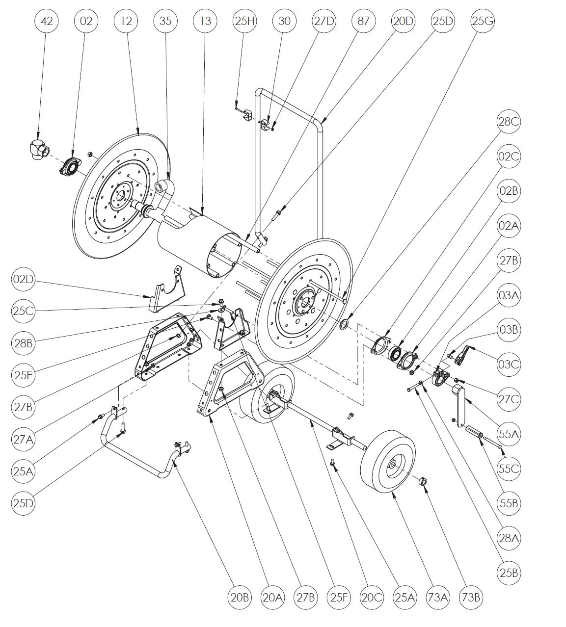 1153x1278 At Series Mobile Garden Hose Reel Parts