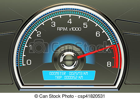 450x320 Tachometer Closeup, 3d Rendering Drawings