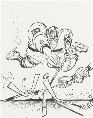 372x470 Ice Hockey The Tackle By Ronald Searle On Artnet