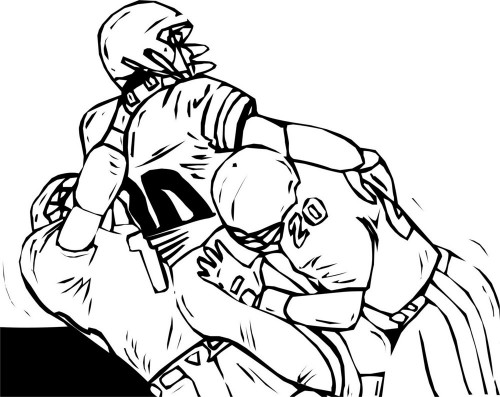 500x397 Football Players Decal Sticker Wall Mural Boy Teen Nfl Tackle