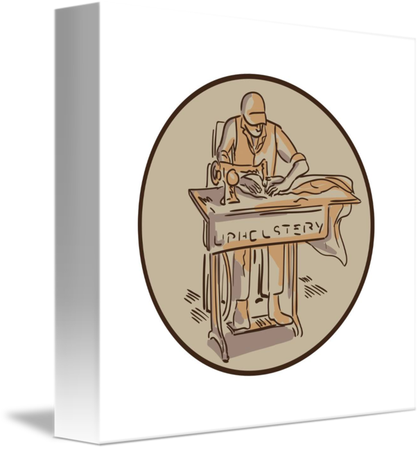 606x650 Tailor Upholsterer Sewing Machine Drawing By Aloysius Patrimonio