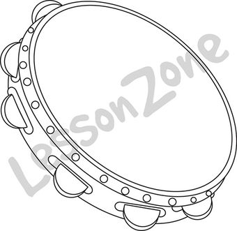 340x331 Tambourine Drawing