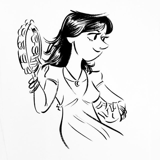 640x640 Tambourine Player Brushpen Drawing. Will Color This One Soon.