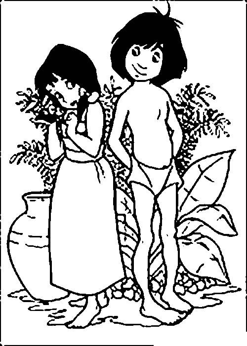 500x701 Mowgli Tandem Jungle Book Coloring Pages Jungle Book Coloring
