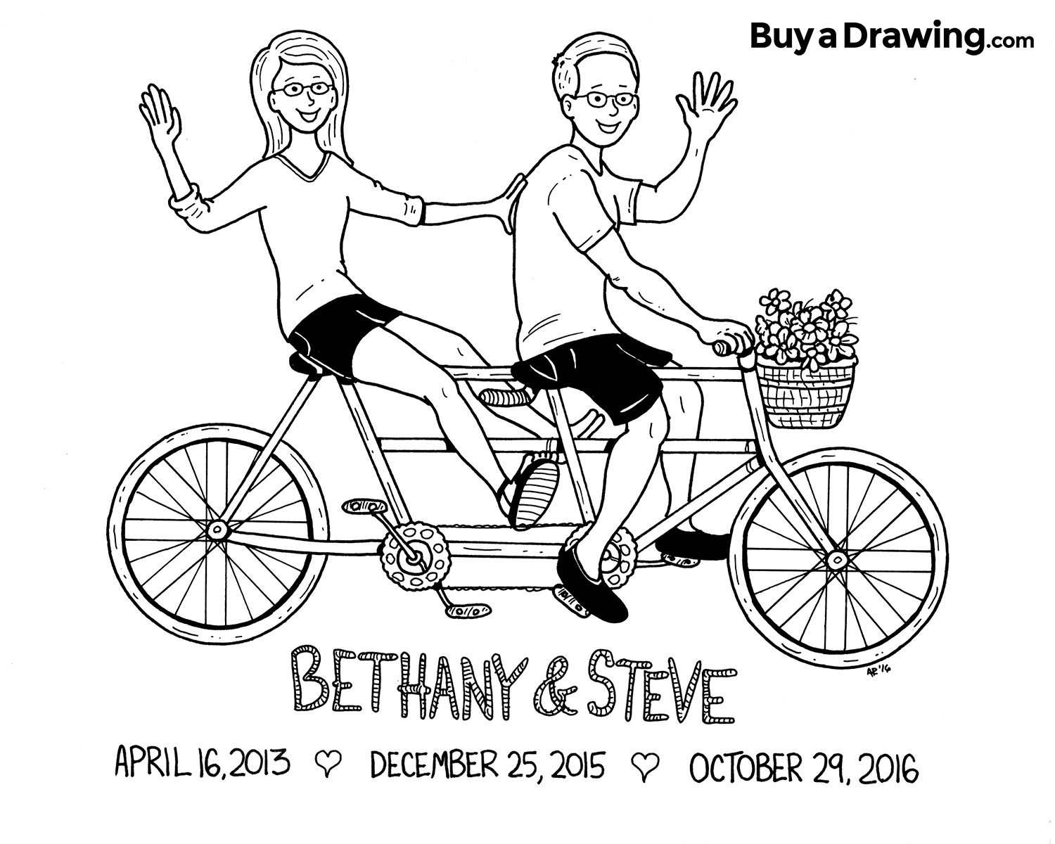 1500x1200 Cool Wedding Gift Drawing I Did Of Jessica G.'s Friends Riding