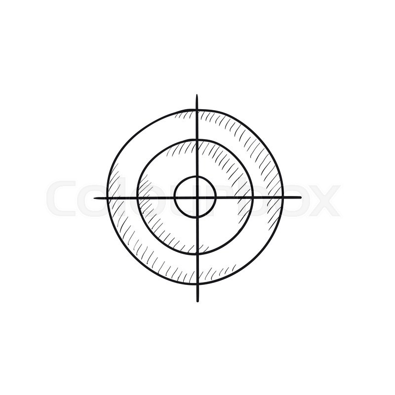 800x800 Shooting Target Vector Sketch Icon Isolated On Background. Hand