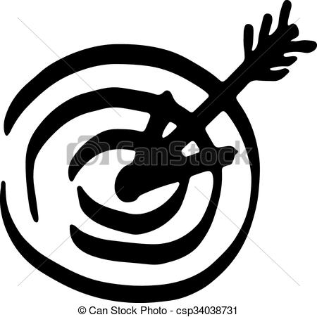450x451 Vector Highlighter Target With Arrow. Sketch Sign. Vectors