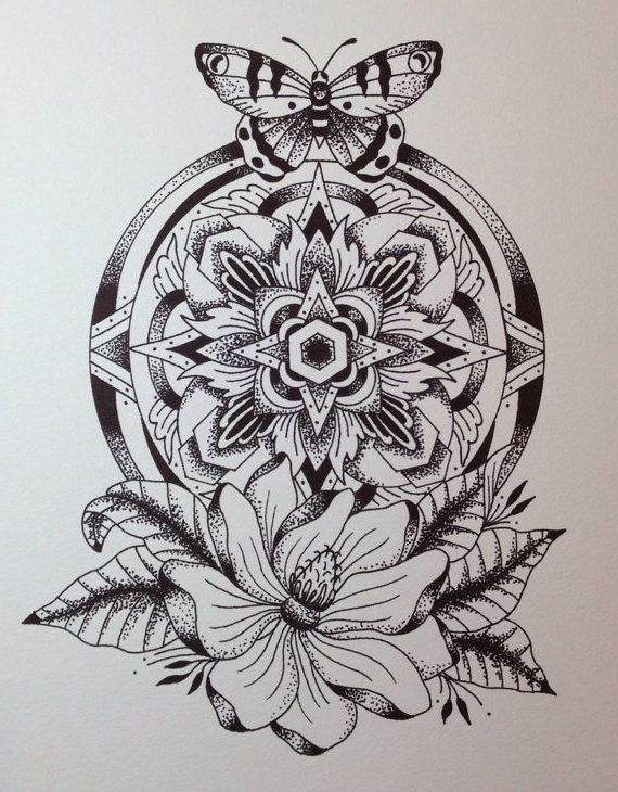 570x730 Dotwork Mandala Tattoo Sketch Best Tattoo Ideas Gallery