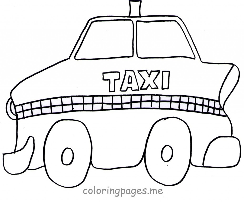 1024x850 Taxi Coloring Page
