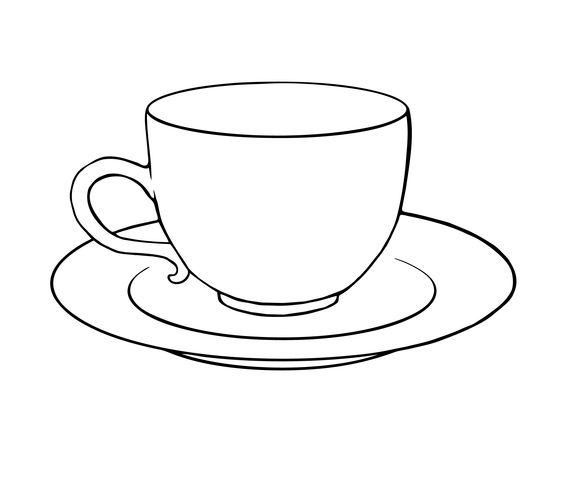564x482 Collection Of Simple Teacup Drawing High Quality, Free