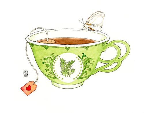 500x394 Collection Of Teacup Drawing Tumblr High Quality, Free