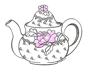 300x230 Teapot Drawing By Debralyn Skidmore